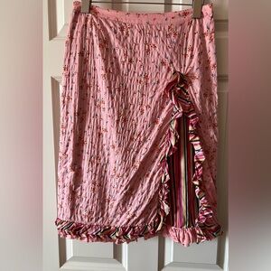 Oilily high slit floral stripe skirt